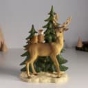 Фигурка полистоун «Оленёнок с птичками у ёлочек», 14×8×20 см