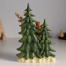 Фигурка полистоун «Оленёнок с птичками у ёлочек», 14×8×20 см