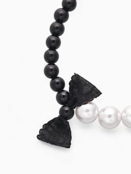 Бусы «Бантик», крупный жемчуг, шар №12-18, черно-белые, 41 см