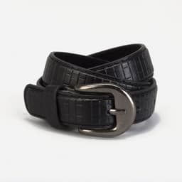 Ремень детский, ширина 2.2 см, винт, 2 строчки, пряжка металл, чёрный