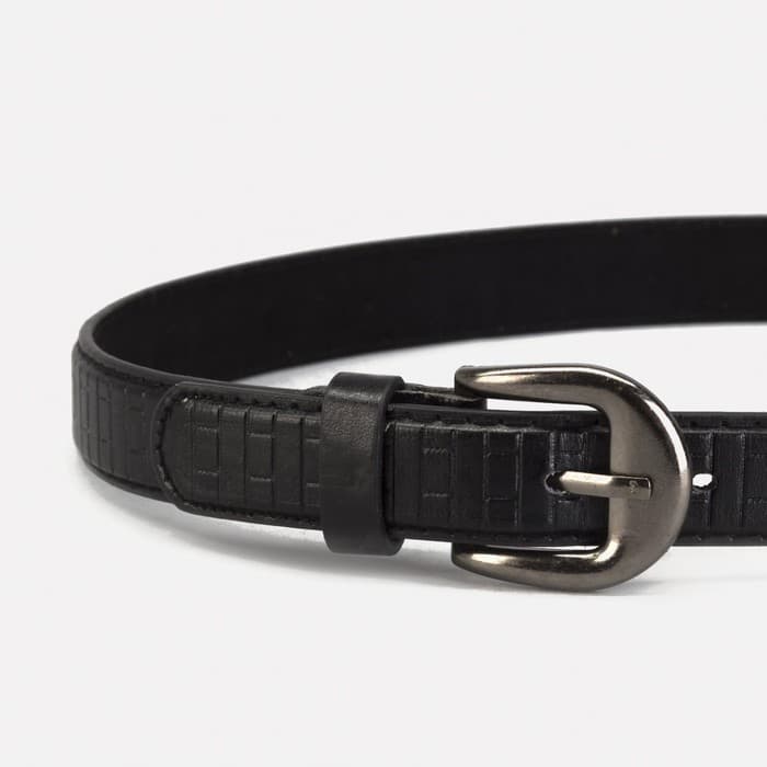 Ремень детский, ширина 2.2 см, винт, 2 строчки, пряжка металл, чёрный