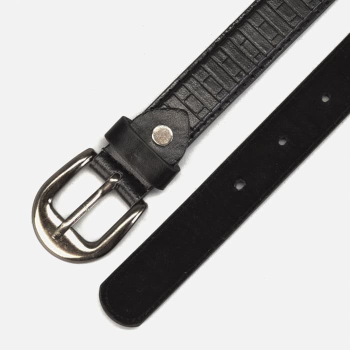 Ремень детский, ширина 2.2 см, винт, 2 строчки, пряжка металл, чёрный