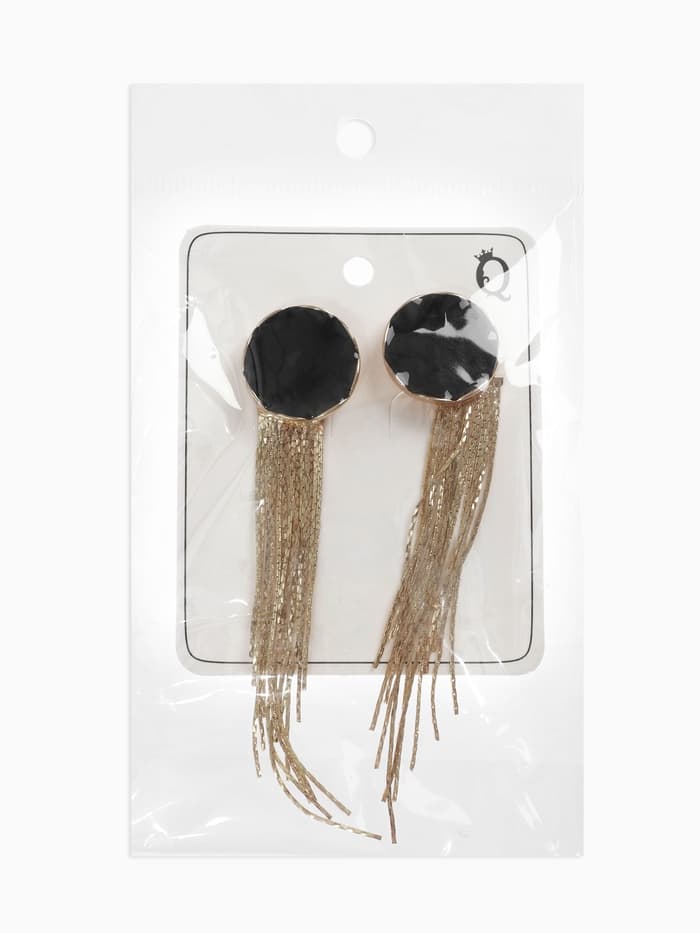 Серьги с эмалью «Валькирия» струящийся дождь, цвет золото