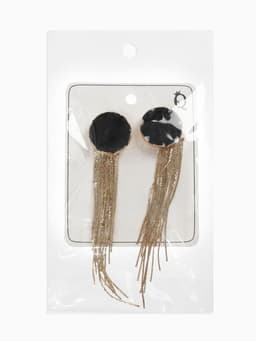 Серьги с эмалью «Валькирия» струящийся дождь, цвет золото