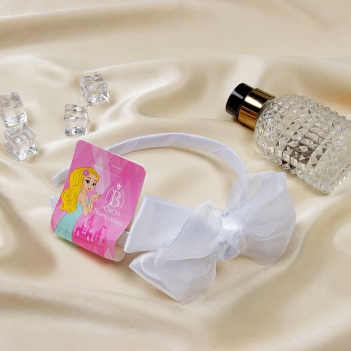 Ободок для волос Выбражулька «Школьница», классик, 1 см, белый