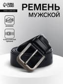 Ремень мужской, ширина 4 см, винт, пряжка металл, чёрный