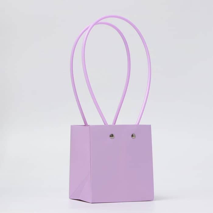 Сумка для цветов, квадратная, сиреневая, влагостойкая, 13×12×12 см