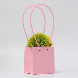 Сумка для цветов, квадратная, розовая, влагостойкая, 13×12×12 см