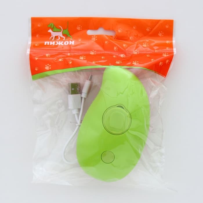 Паровая щетка-расчёска для животных, с USB-зарядкой, зелёная