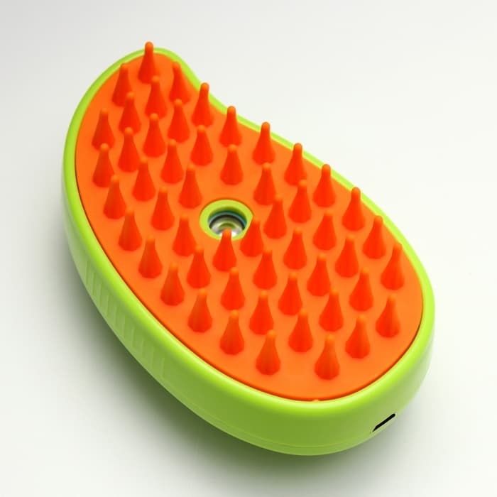 Паровая щетка-расчёска для животных, с USB-зарядкой, зелёная