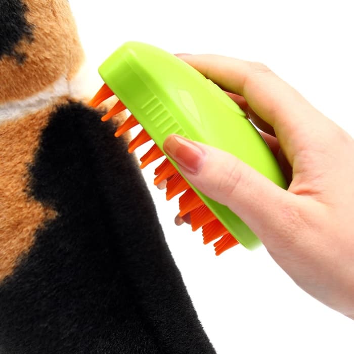 Паровая щетка-расчёска для животных, с USB-зарядкой, зелёная