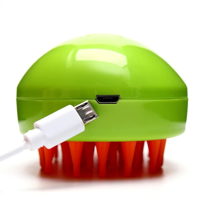 Паровая щетка-расчёска для животных, с USB-зарядкой, зелёная