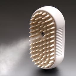 Паровая щетка-расчёска для животных, с USB-зарядкой и выдвижной ручкой, белая