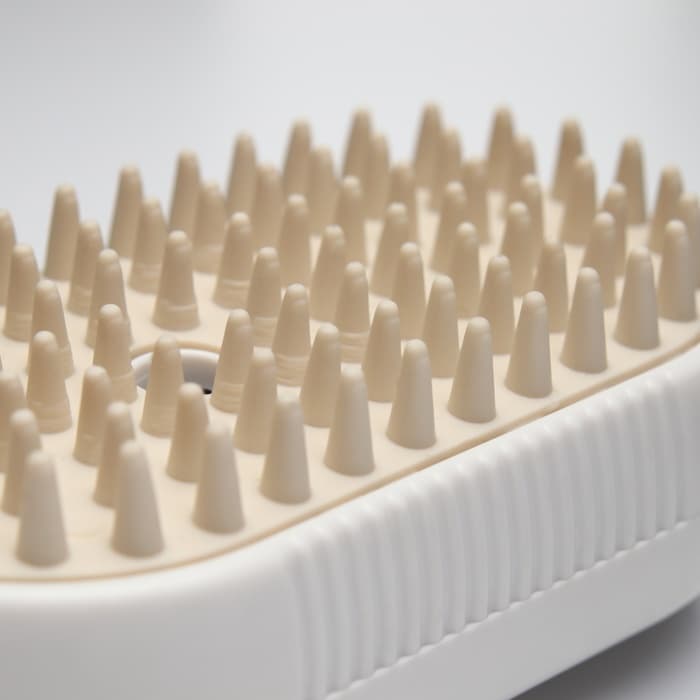 Паровая щетка-расчёска для животных, с USB-зарядкой и выдвижной ручкой, белая