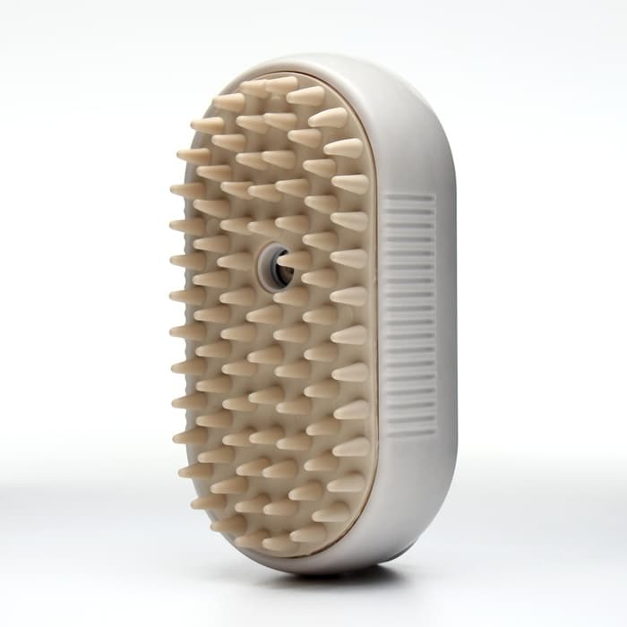 Паровая щетка-расчёска для животных, с USB-зарядкой и выдвижной ручкой, белая