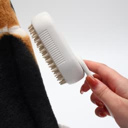 Паровая щетка-расчёска для животных, с USB-зарядкой и выдвижной ручкой, белая