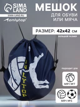 Мешок для обуви или волейбольного мяча ONLYTOP, 42×42 см