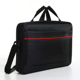 Сумка для ноутбука на молнии, наружный карман, длинный ремень, 40.5×6.5×31.5 см, чёрная