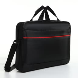 Сумка для ноутбука на молнии, наружный карман, длинный ремень, 40.5×6.5×31.5 см, чёрная