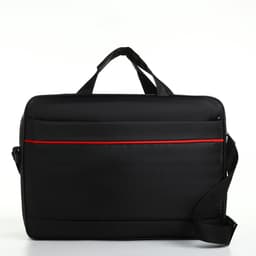 Сумка для ноутбука на молнии, наружный карман, длинный ремень, 40.5×6.5×31.5 см, чёрная