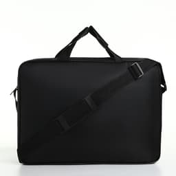 Сумка для ноутбука на молнии, наружный карман, длинный ремень, 40.5×6.5×31.5 см, чёрная