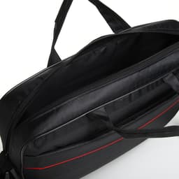 Сумка для ноутбука на молнии, наружный карман, длинный ремень, 40.5×6.5×31.5 см, чёрная