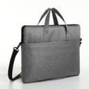 Сумка для ноутбука на молнии, наружный карман, держатель для чемодана, длинный ремень, 37.5×3×27.5 см, серая