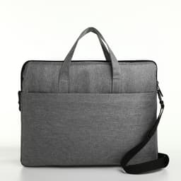 Сумка для ноутбука на молнии, наружный карман, держатель для чемодана, длинный ремень, 37.5×3×27.5 см, серая