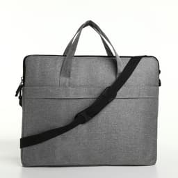 Сумка для ноутбука на молнии, наружный карман, держатель для чемодана, длинный ремень, 37.5×3×27.5 см, серая