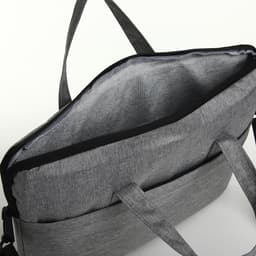 Сумка для ноутбука на молнии, наружный карман, держатель для чемодана, длинный ремень, 37.5×3×27.5 см, серая