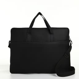 Сумка для ноутбука на молнии, наружный карман, держатель для чемодана, длинный ремень, 37.5×3×27.5 см, чёрная