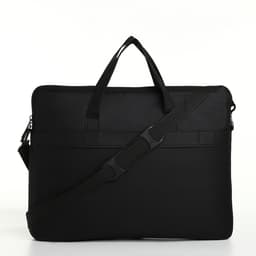 Сумка для ноутбука на молнии, наружный карман, держатель для чемодана, длинный ремень, 37.5×3×27.5 см, чёрная