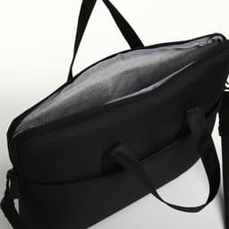 Сумка для ноутбука на молнии, наружный карман, держатель для чемодана, длинный ремень, 37.5×3×27.5 см, чёрная