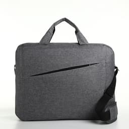 Сумка для ноутбука на молнии, наружный карман, держатель для чемодана, длинный ремень, 40.5×7.5×30.5 см, серая