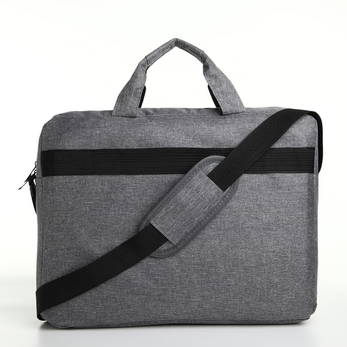 Сумка для ноутбука на молнии, наружный карман, держатель для чемодана, длинный ремень, 40.5×7.5×30.5 см, серая