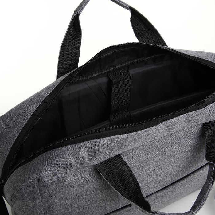 Сумка для ноутбука на молнии, наружный карман, держатель для чемодана, длинный ремень, 40.5×7.5×30.5 см, серая