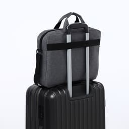 Сумка для ноутбука на молнии, наружный карман, держатель для чемодана, длинный ремень, 40.5×7.5×30.5 см, серая