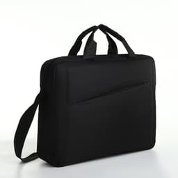 Сумка для ноутбука на молнии, наружный карман, держатель для чемодана, длинный ремень, 40.5×7.5×30.5 см, чёрная