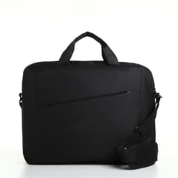 Сумка для ноутбука на молнии, наружный карман, держатель для чемодана, длинный ремень, 40.5×7.5×30.5 см, чёрная