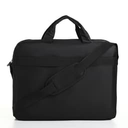 Сумка для ноутбука на молнии, наружный карман, держатель для чемодана, длинный ремень, 40.5×7.5×30.5 см, чёрная