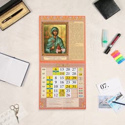 Календарь перекидной на скрепке «Православный календарь - целебник» 2025 год, 12 листов, 29×29 см