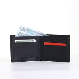 Портмоне мужское, без застёжки, чёрное