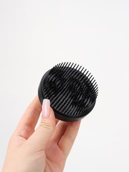 Расчёска массажная, круглая, складная, с зеркалом, d=7.5 см, цвет чёрный