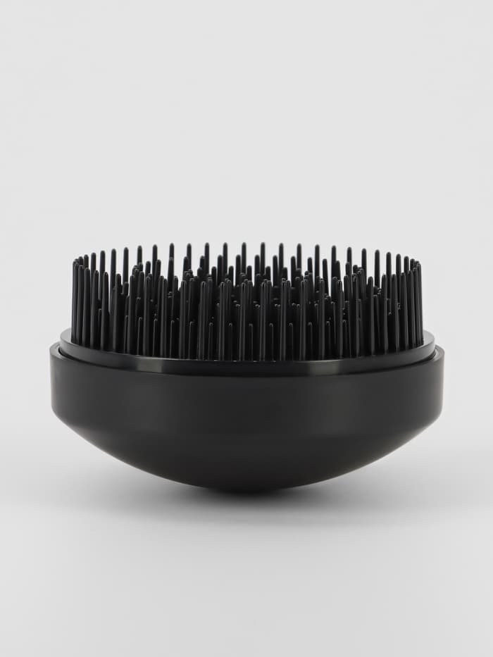 Расчёска массажная, круглая, складная, с зеркалом, d=7.5 см, цвет чёрный