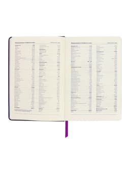 Ежедневник недатированный A5, 140 листов, искусственная кожа, на резинке, синий срез, фиолетовый