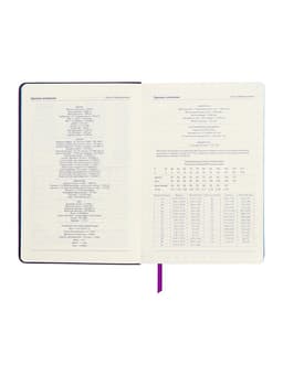 Ежедневник недатированный A5, 140 листов, искусственная кожа, на резинке, синий срез, фиолетовый