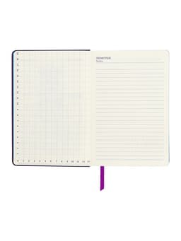 Ежедневник недатированный A5, 140 листов, искусственная кожа, на резинке, синий срез, фиолетовый
