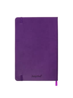 Ежедневник недатированный A5, 140 листов, искусственная кожа, на резинке, синий срез, фиолетовый