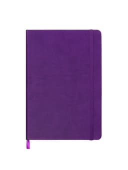 Ежедневник недатированный A5, 140 листов, искусственная кожа, на резинке, синий срез, фиолетовый