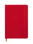 Ежедневник недатированный A5, 140 л, клетка, кожзам, на резинке, черный срез, Красный